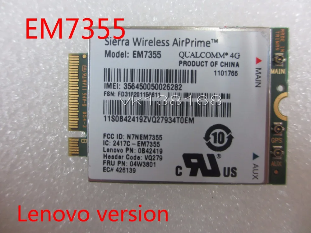 Беспроводной em7355 gobi5000 ngff 4 г lte модуль для lenovo thinkpad x240 t440 t540 w540 04w3801|module| |