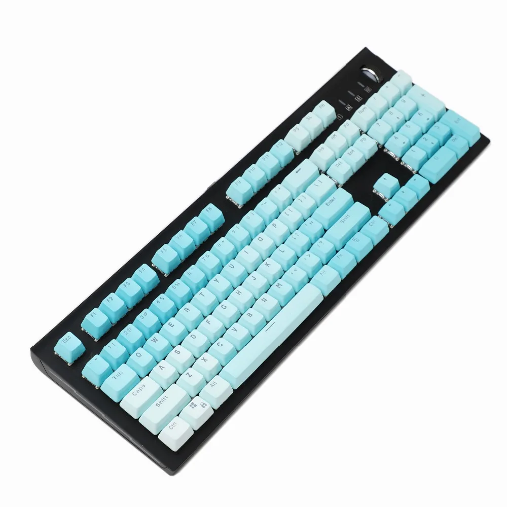 YMDK Double Shot 104 окрашенный PBT Shine Through OEM профиль Набор радужных клавиш подходит для Cherry MX переключателей