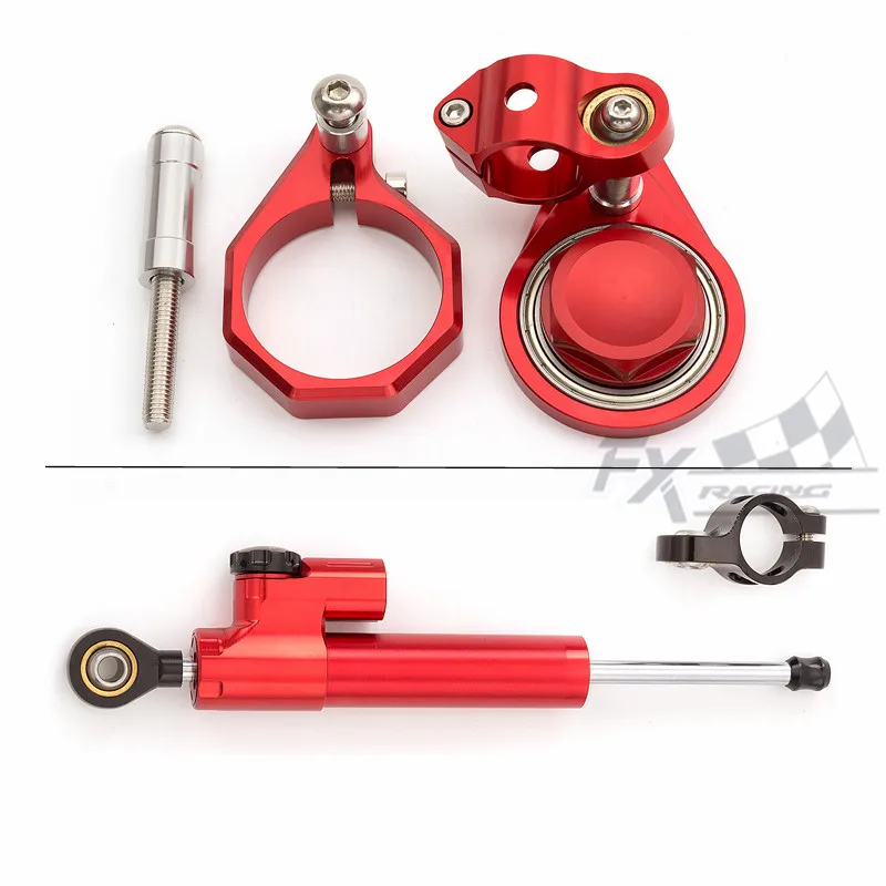 Red Kit CNC мотоциклетный стабилизатор рулевой демпфер Монтажный кронштейн комплект поддержки для Suzuki GSXR600 GSXR750 06-10 GSXR1000 07-08 GSXR 600 - Цвет: Red Kit