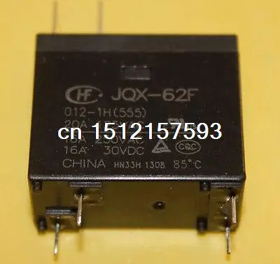 

5 шт. JQX 62F 012 1H 555 20A 125VAC 16A 250VAC 16A 30VDC реле малой мощности