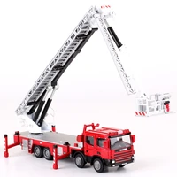 alloy diecast ladder 119 high fire truck 150 aerial ladder lift simulation telescope 360 degrees rotation car model kids toys