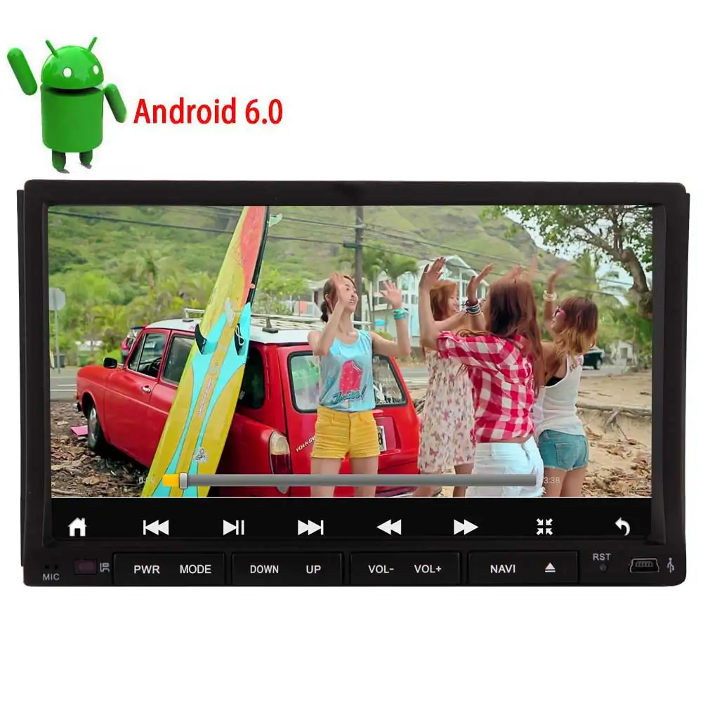Автомагнитола 2 DIN универсальная с GPS навигацией Wi Fi Android 6 0 7 дюймовым экраном DVD