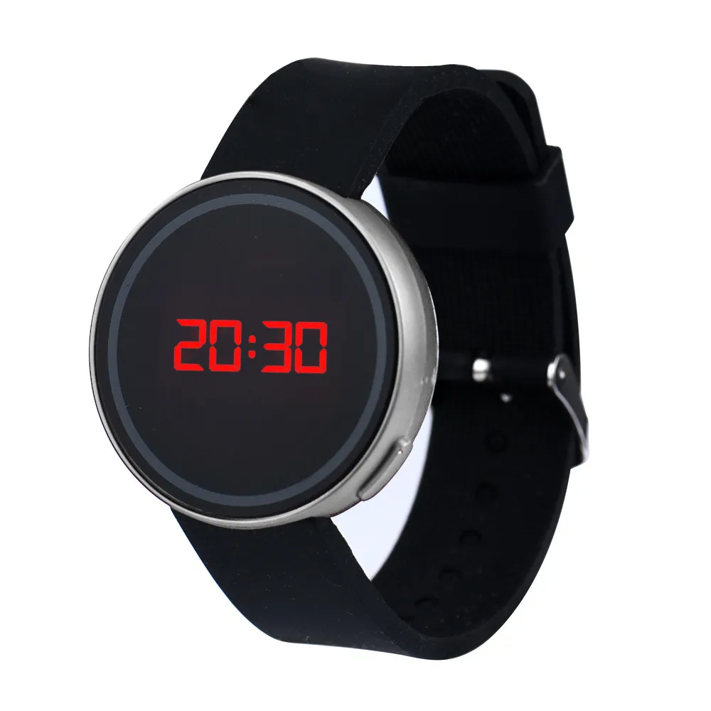 Zerotime#501 новые спортивные наручные часы для мужчин и женщин светодиодный сенсорный экран дата Силиконовые наручные черные часы простые прочные