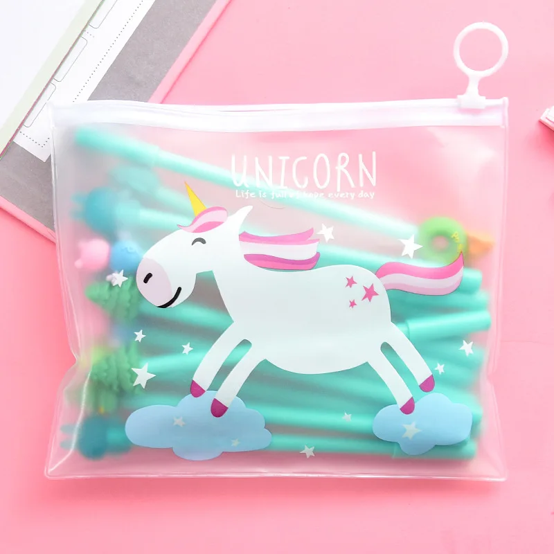 Set 5 Смешивание 20 штук розовый гелевая ручка Карандаш Чехол Набор Kawaii Чехол для мобильного телефона в стиле "BTS Единорог кактус 0,5 мм черные чернила милые ручка с ультратонким стержнем корейские канцелярские принадлежности - Цвет: Set 5