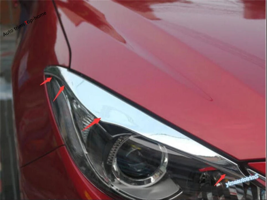 Yimaautoпланки переоборудование экстерьера Комплект для Mazda 3 хром передние фары лампы век бровей полосы крышка отделка
