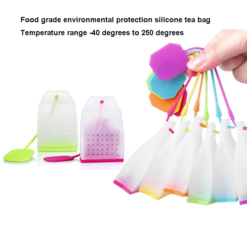 3 шт мультфильм мешок стиль силиконовый чай фильтр ПЕРФОРИРОВАННОЕ ситечко для