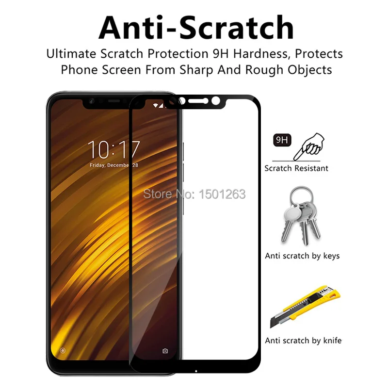10 шт. полное покрытие закаленное Стекло для Xiaomi Pocophone F1 6 18 &quotЭкран протектор