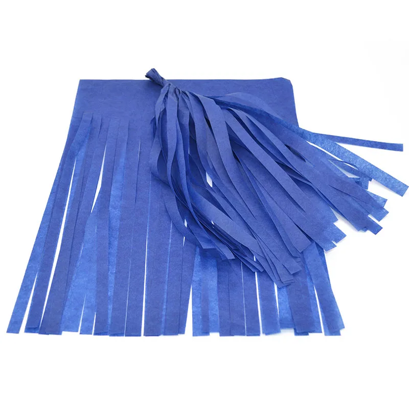 royal blue 5 шт. 14 дюймов гирлянда из папиросной бумаги с кистями для свадебного украшения DIY День Рождения Вечеринка детский душ вечерние принадлежности - Цвет: royal blue
