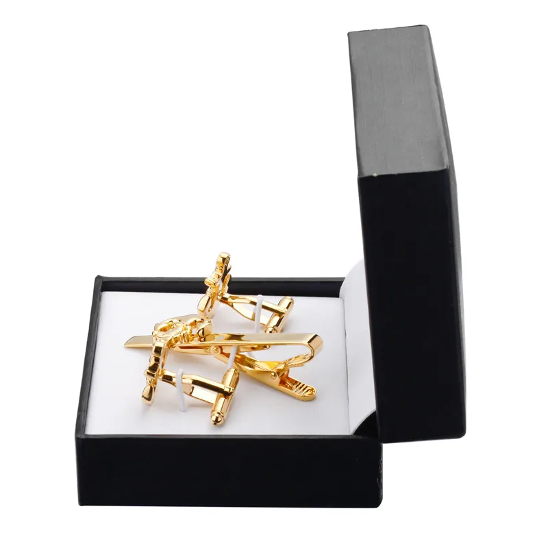 Мужские галстуки набор из высококачественного золота запонки свадебных