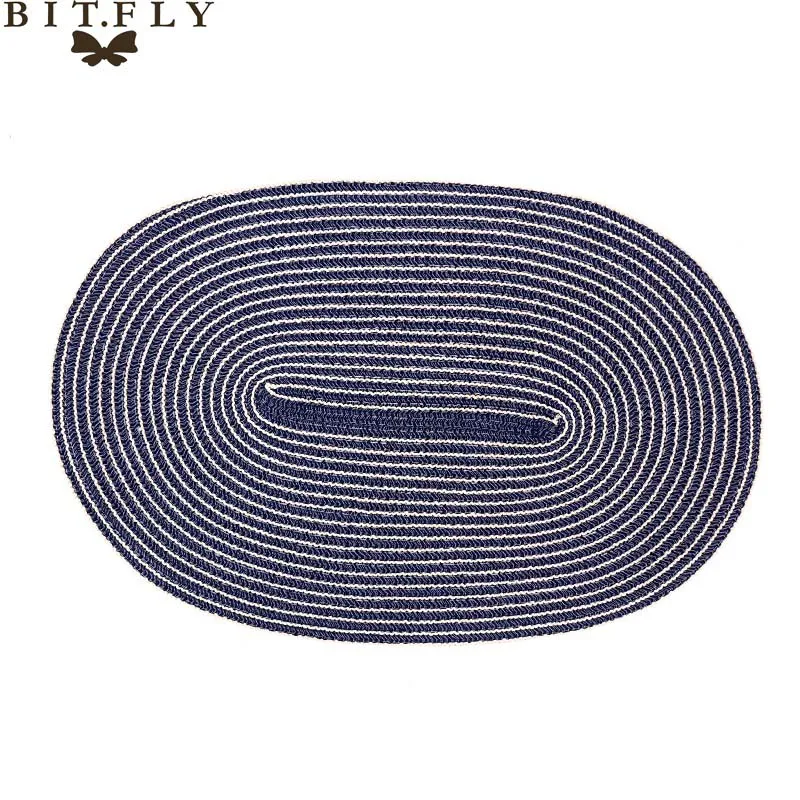 Dark blue 30x40cm 1 шт. тканые подставки для столовых приборов, жаростойкие коврики для обеденного стола, Нескользящие чашки для напитков, подставки для кухонных, домашних, вечерние, для украшения стола - Цвет: Dark blue 30x40cm
