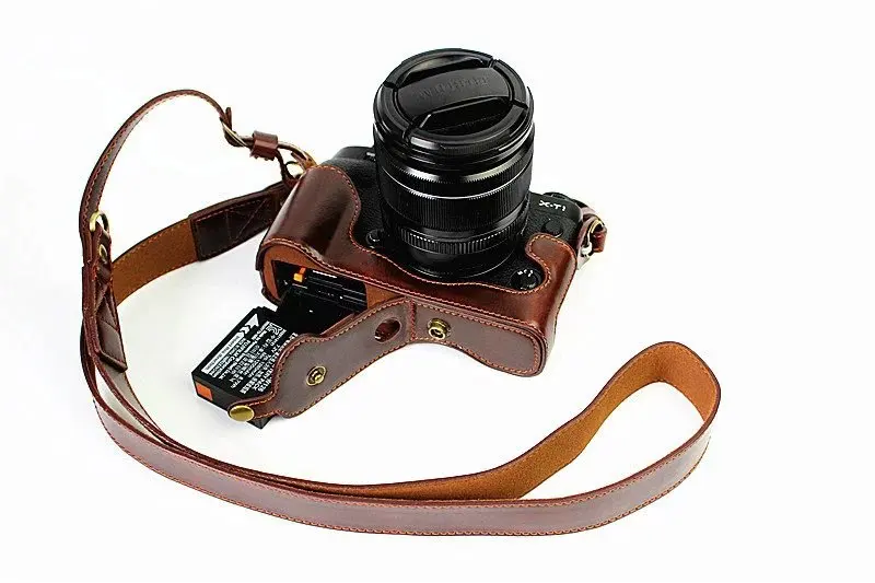Кожаный чехол для цифровой камеры Fujifilm XT1 Fuji черный/коричневый/кофейный|camera leather
