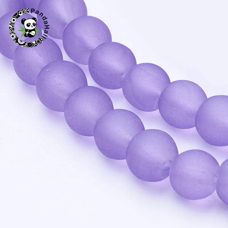 Pandahall 1 нить 6 мм круглые прозрачные матовые стеклянные бусины для изготовления