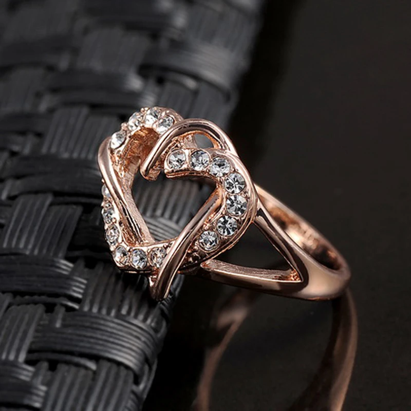Italina R.A кольцо сердечко для женщин Anel Aneis с покрытием из розового золота 18К высшего