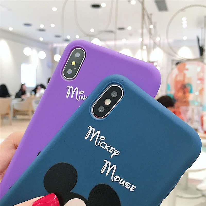 WTSZKL мультфильм пара Микки мини телефон чехол для iPhone 6 6s 7 8 Plus Веселый Маус Мягкий