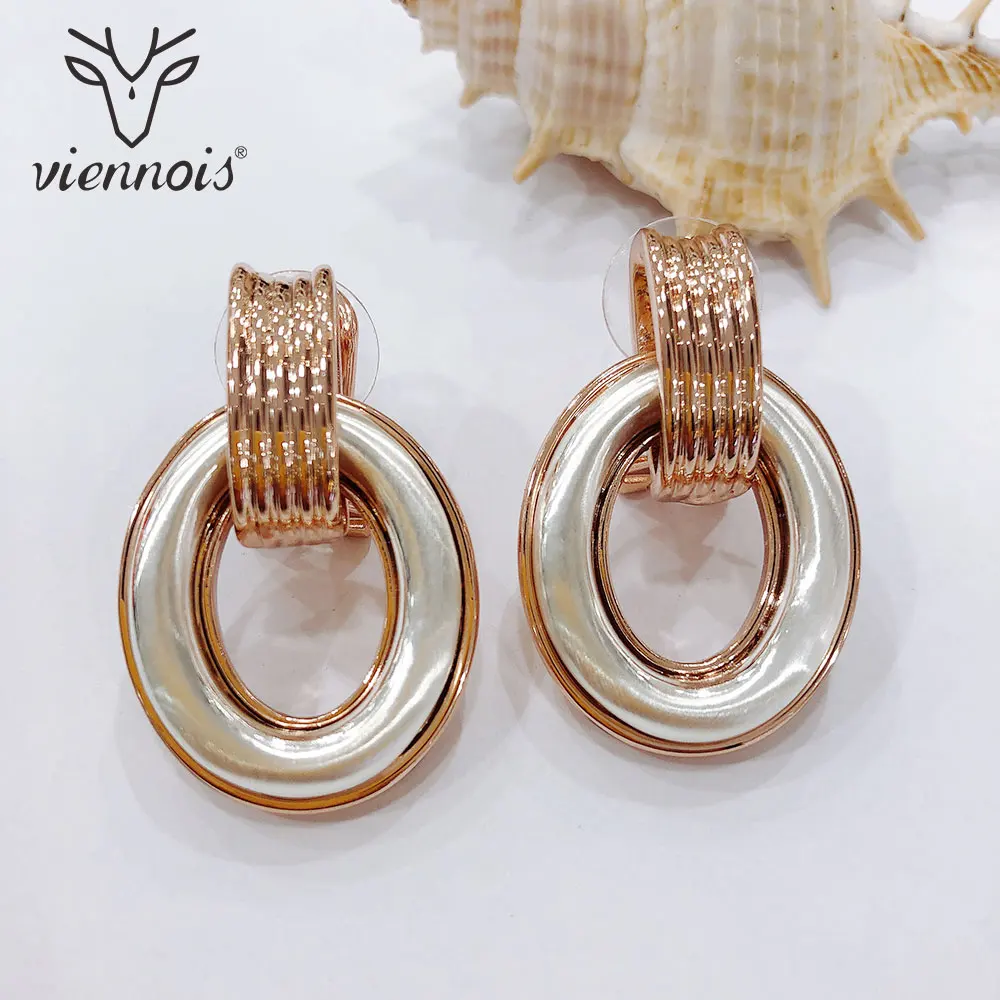 

Viennois Dubai Round Geometric Hollow Out Statement Earrings Multicolor Stud Earring For Women African Jewelry