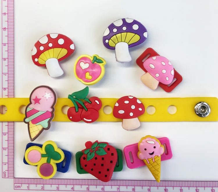 CCOR 10 шт. ПВХ свежие фрукты и грибы обуви талисманы подходят для детской кросс