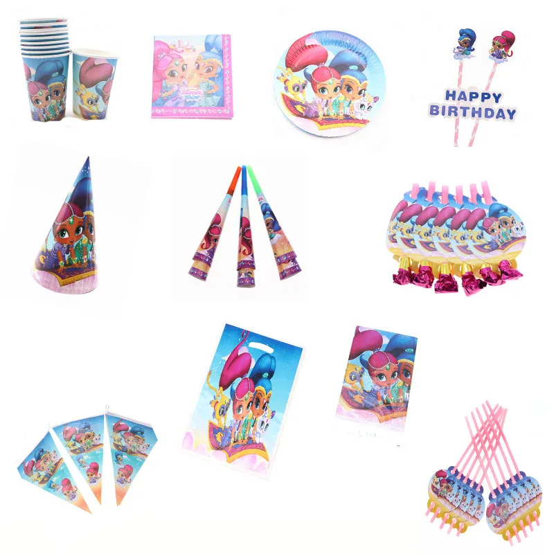 Shimmer and Shine tableware birthday party supplies baby bathing favor wedding decoration kids | Дом и сад