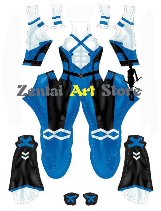 Iceman X MEN синий костюм для косплея 3D принт лайкра Zentai боди Xmen супергерой