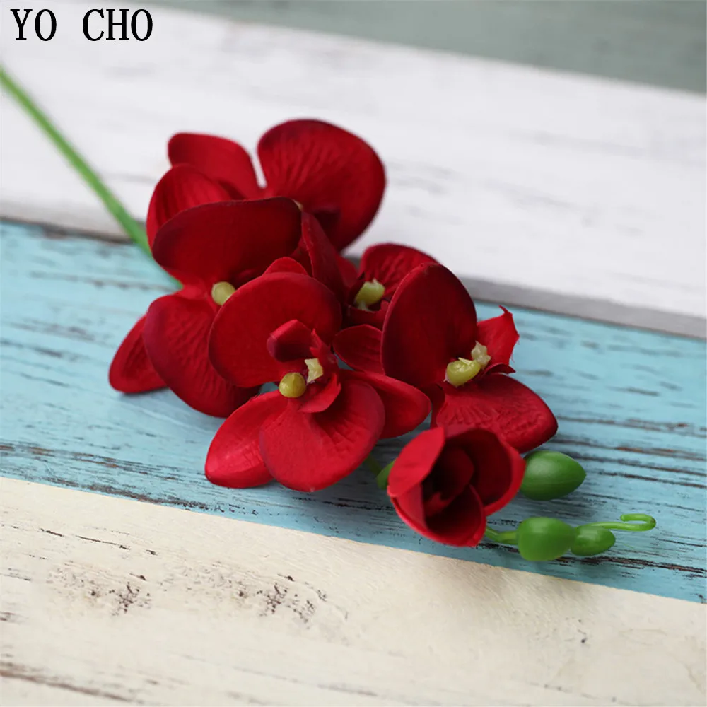 Artificial Butterfly Orchid Flower Fake Moth Home Wedding DIY Decoration Silk Decor Flore Bouquet Phalaenopsi | Дом и сад