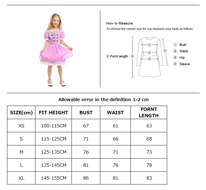 Dirndl Girl The Munich Oktoberfest Costume Germany Bavarian Wench Waiter Cosplay Stage Show Carnival Parade Fancy Party Dress