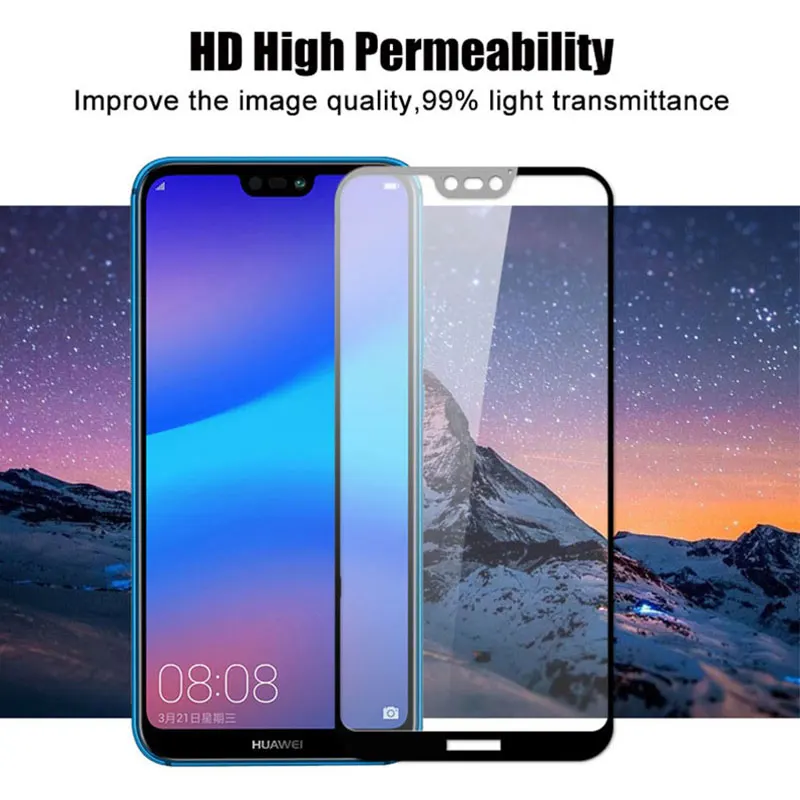 Закаленное стекло для huawei P20 Lite P30 mate 20 P Smart 2019 Honor 8X10 изогнутая кромка крышка