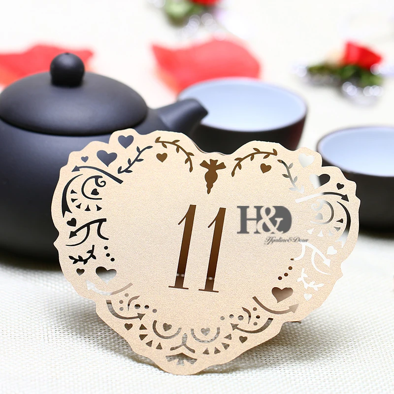 10 шт./компл. Meakin Love Heart настольные карты с цифрами от 11 до 20 деревенские Свадебные