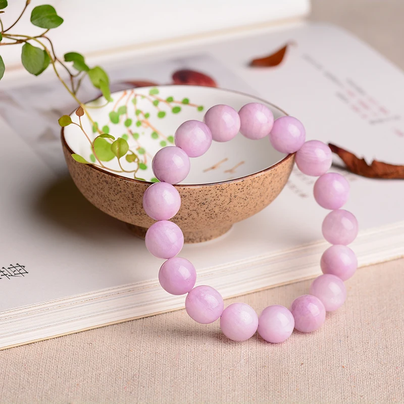 16 мм натуральный кунцит Камень Жесткий браслет из бисера Цвет хорошее качество