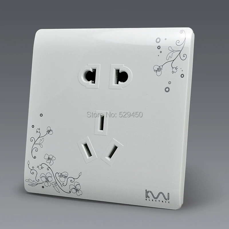 COSWALL модная настенная электрическая розетка 5 отверстий короткая белая