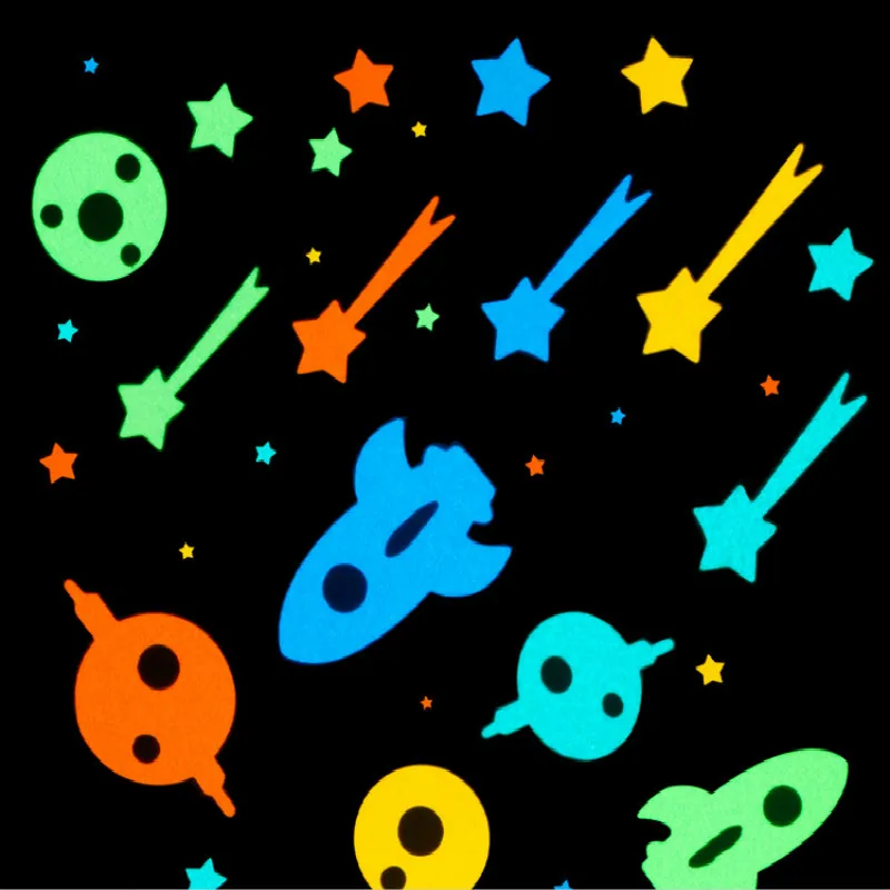 30/80PCS/sheet Luminous Moon Star Stickers Glow In The Dark for Baby Kids Bedroom Phone Case Decor Xmas Halloween Birthday Gift