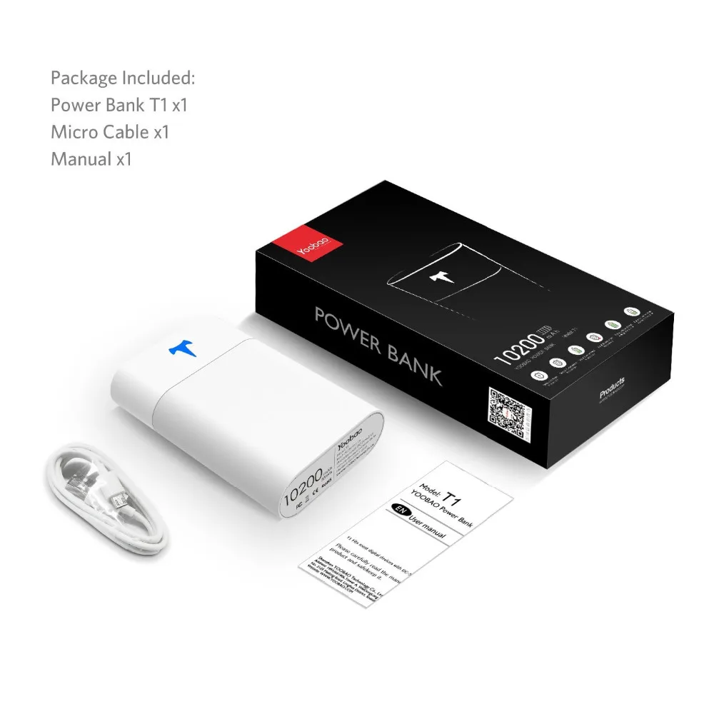 Yoobao 10000 мА/ч Дополнительный внешний аккумулятор для Xiaomi mi батарея Tesla ni