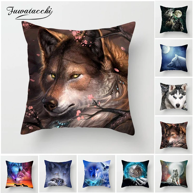 Фуватакчи 3D флуоресцентная подушечка с волком чехол собака Тигровая Подушка