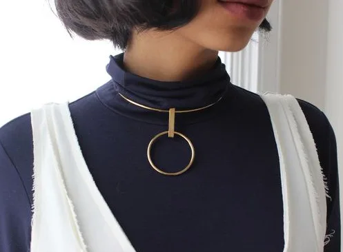 Женское колье-чокер KITEAL серебряная круглая подвеска винтажное ювелирное изделие