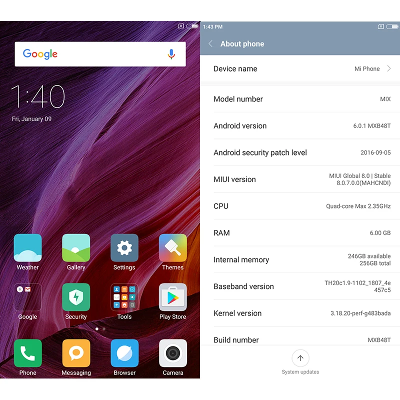 Оригинальный Xiaomi Mi Mix Pro 6 ГБ Оперативная память 256 Встроенная мобильного телефона
