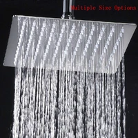 multiple sizes options retail polished chrome finish bathroom square rain shower head ceiling wall top sprayer 4681012 inch