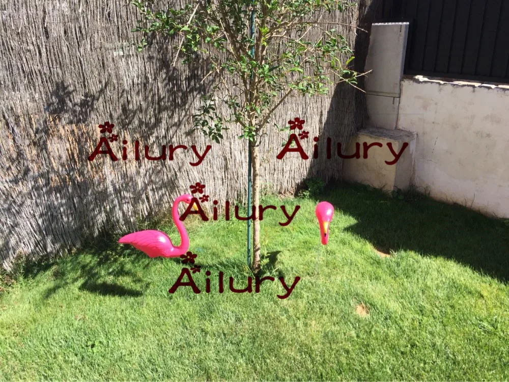 

2pcs.H70cm/53cm,plastic pink Flamingo Garden Lawn Decoration theme party dessert table arranged.Balcony Decoration