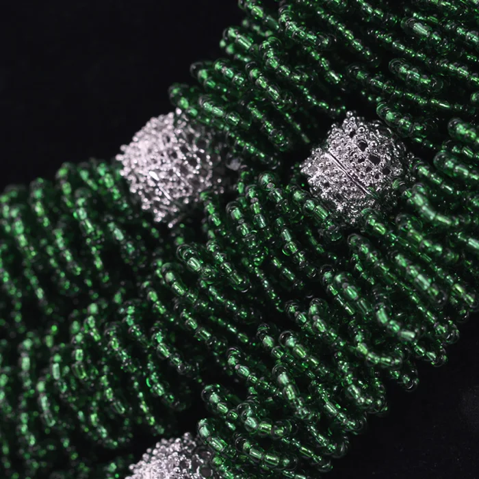 Модный Африканский комплект ювелирных изделий новый темно зеленый нигерийский