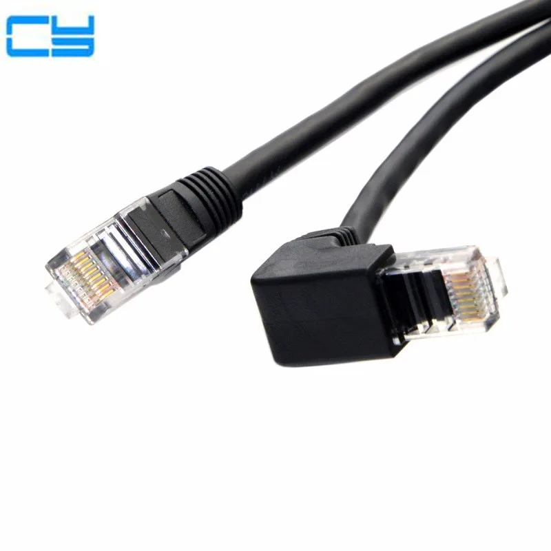 90 градусный вниз угловой 8P8C UTP Cat 5e штекер Lan Ethernet сетевой патч корд кабель 1 м 3 фута