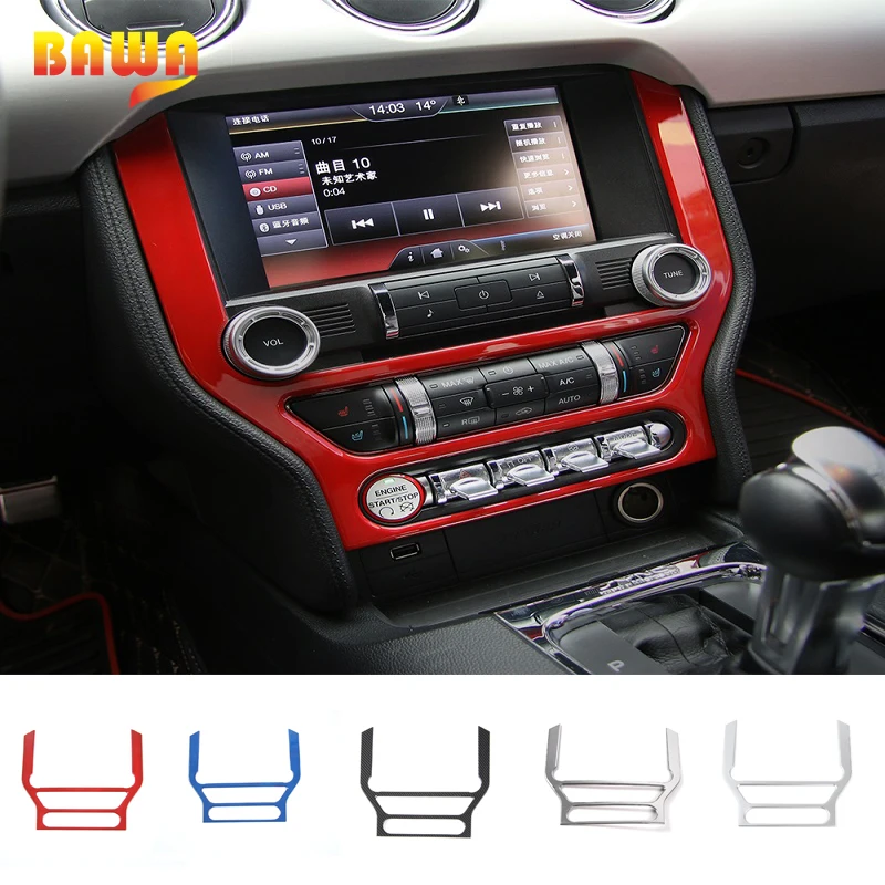 

Автомобильная панель BAWA ABS для приборной панели, рама, крышка GPS-навигации, наклейки для интерьера для Ford Mustang 2015 Up, Стайлинг автомобиля