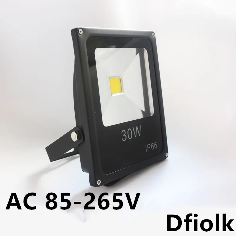Ультратонкий Светодиодный прожектор 10 Вт 20 30 50 черный AC85-265V водонепроницаемый IP65