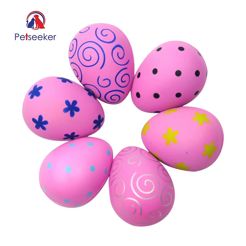 Petseeker 6 шт. резиновое мягкое яйцо для снятия стресса кошка игрушка мяч собаки