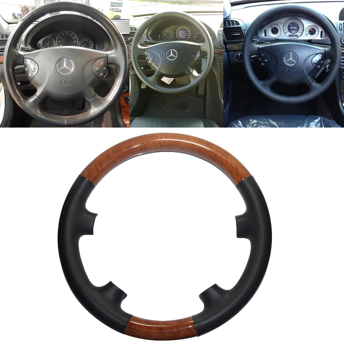 Черная кожаная накладка на руль Mercedes 2002-2006 W211 S211 E E200 E270 E300 E320 E400 E500 | Автомобили и