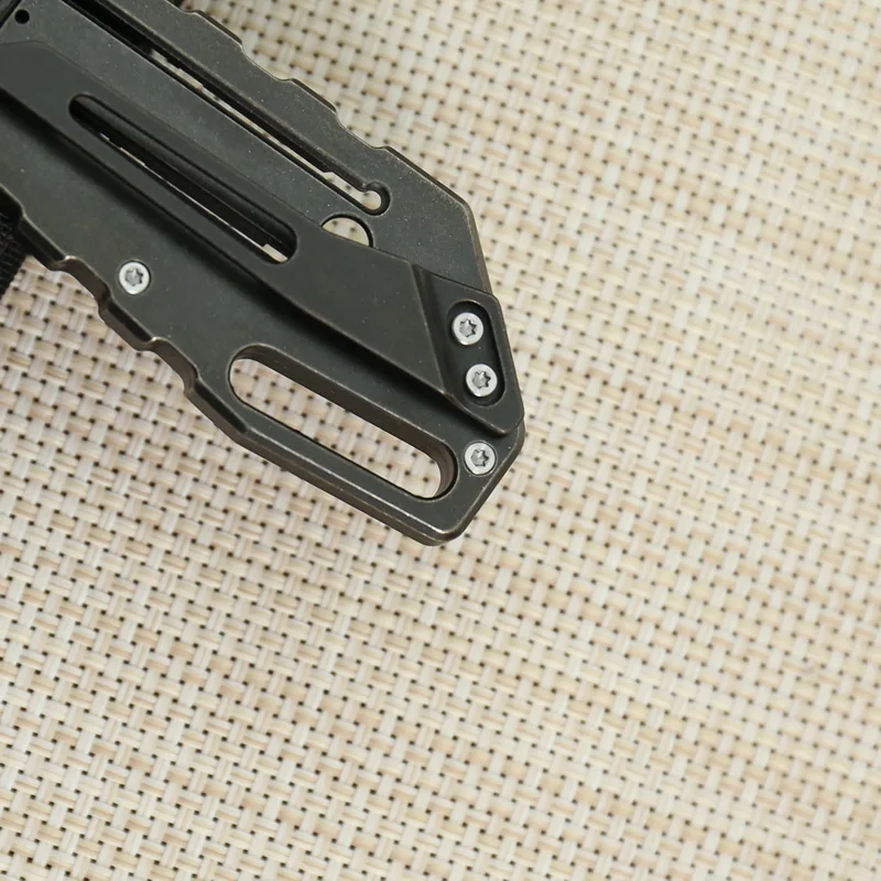 Складной нож GODFUR Black STO карманный резец из титанового сплава с лезвием M390 для