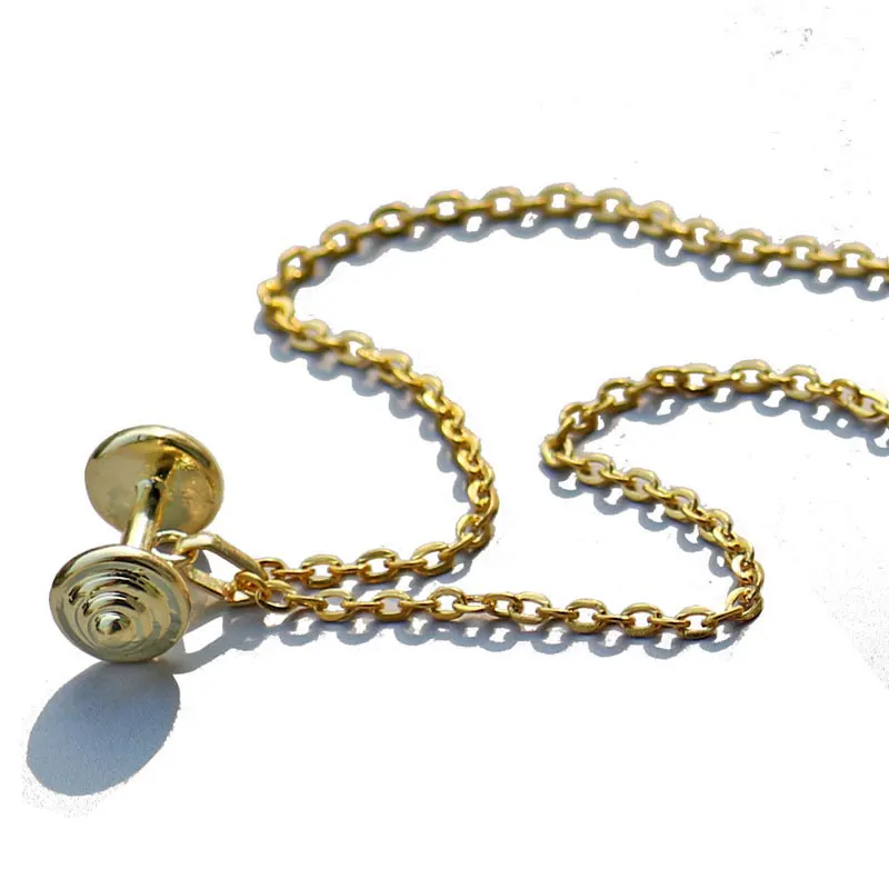 Ожерелье с гантелями фитнес-Ожерелье &quotгантель&quot золотого цвета для снижения