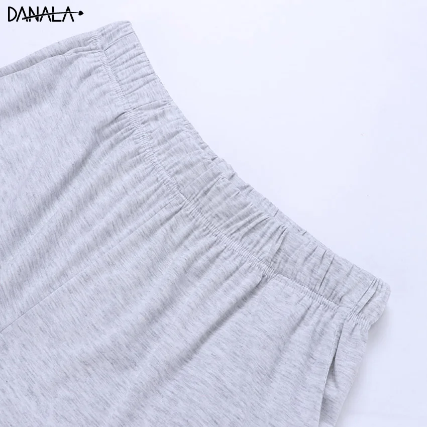 DANALA Casual Pajamas Man Set 2019 Short Sleeve Cotton Supple Nightwear Summer Gray And Blue Home Clothes For Vogue | Мужская одежда