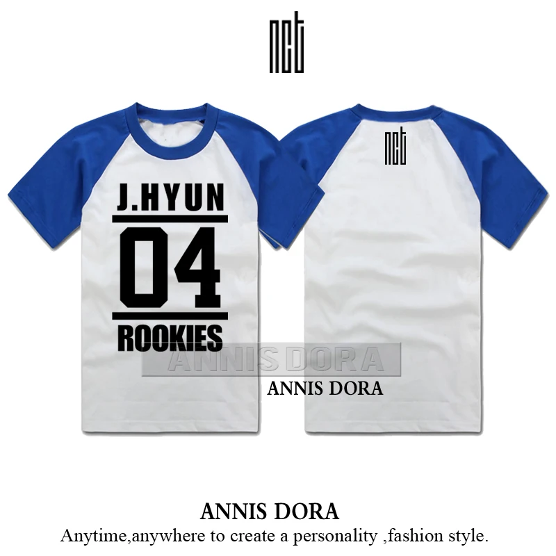 NCT SM ROOKIES показать дебютные песни JAEHYUN JOHNNYY MARK Name number футболка с коротким рукавом - Цвет: J.HYUN 04