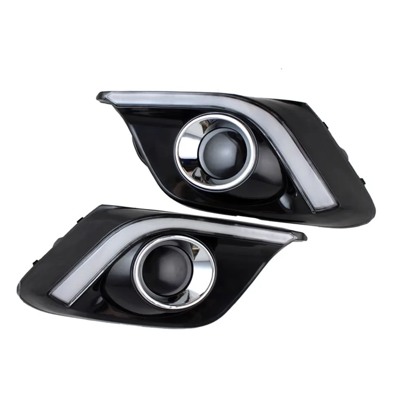 1 пара DRL для Mazda 3 Axela 2014 2015 2016 дневные ходовые огни Противотуманные фары крышка 12 в