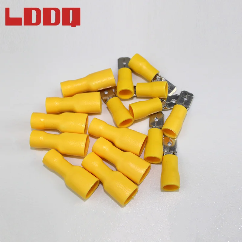LDDQ 100 шт. высокое качество изолированная лопатка обжимные клеммы 12-10 фото мужской