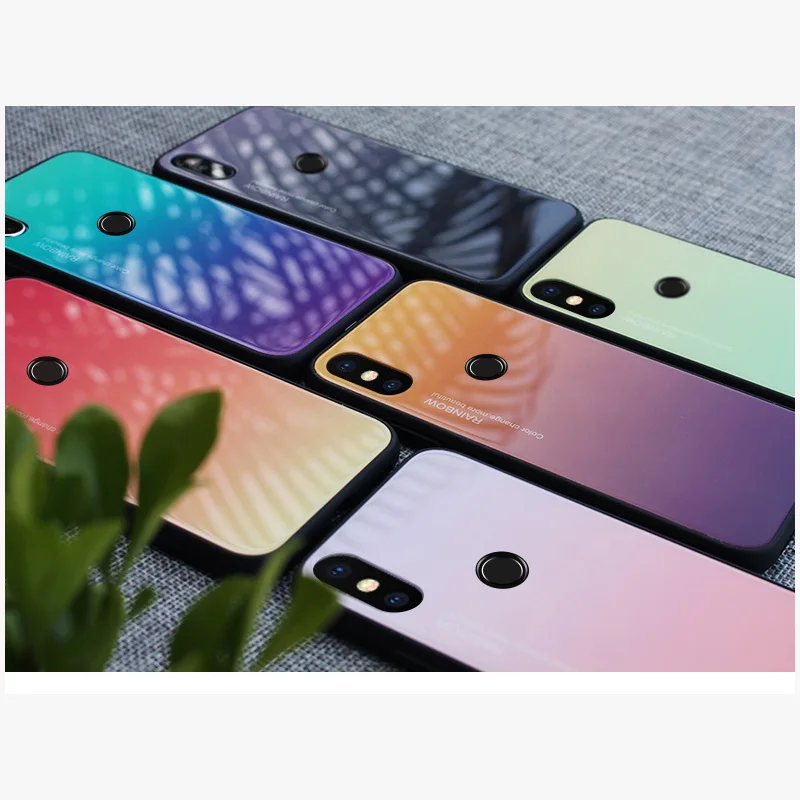 Чехол для xiaomi mi 8 se постепенное изменение синего цвета чехол из закаленного
