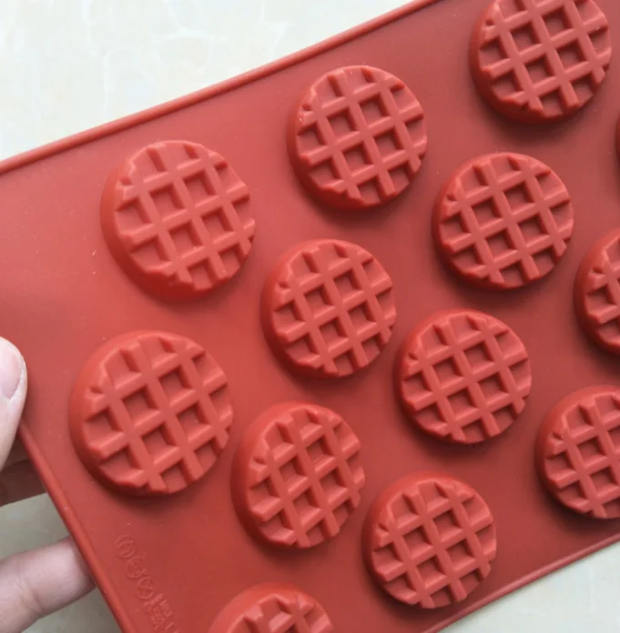 18 with DIY kitchen toasted pan waffle shaped silicone mold round biscuit decoration | Дом и сад