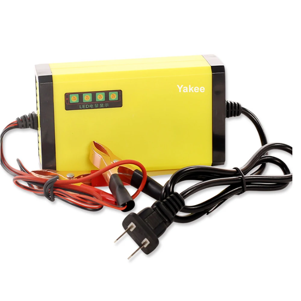 Новая автомобильная батарея 12 V 2A для мотоцикла, зарядное устройство, интеллектуальная зарядная машина, светодиодный дисплей, электрический портативный адаптер питания